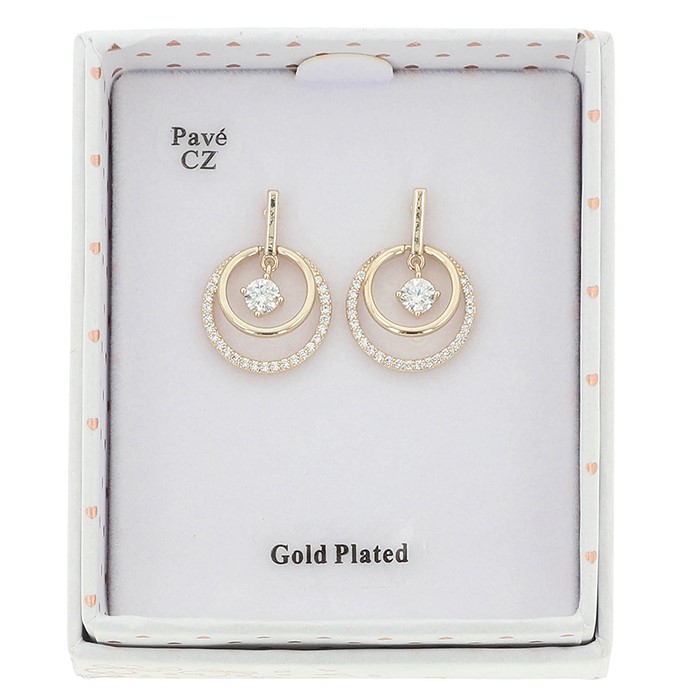 Eternal Double Circles Gold Plated Earrings - Image 2