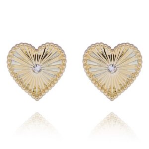 Simply Timeless Stylish Gold Plated Heart Earrings