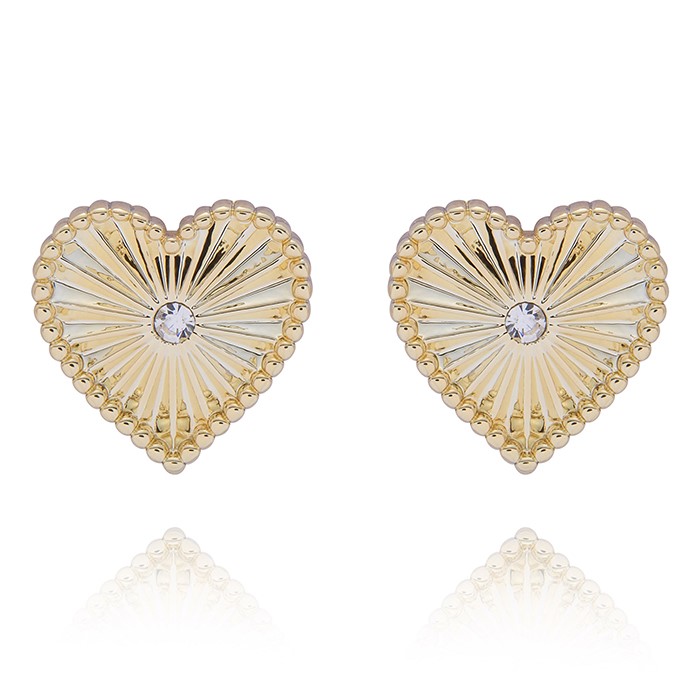 Simply Timeless Stylish Gold Plated Heart Earrings