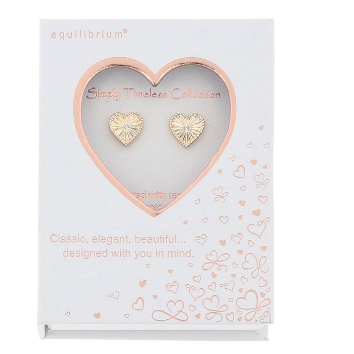 Simply Timeless Stylish Gold Plated Heart Earrings - Image 2