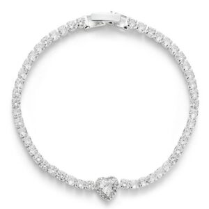 Radiance Sparkle Hearts Silver Plated Bracelet