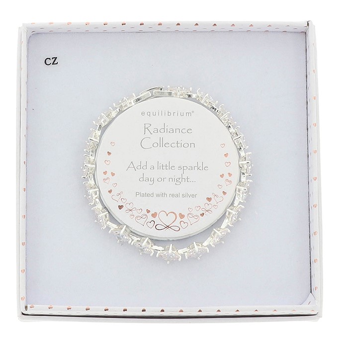Radiance Sparkle Squares Silver Plated Bracelet - Image 2