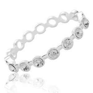 Captured Sparkle Silver Plated Bangle Clear