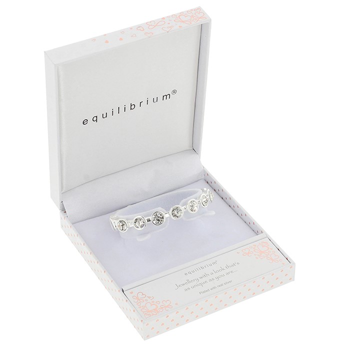 Captured Sparkle Silver Plated Bangle Clear - Image 2