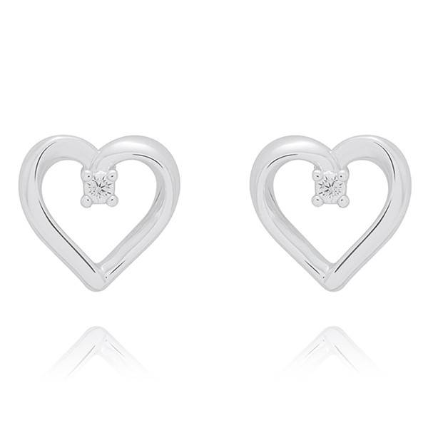 3 Pairs Silver Plated Earrings Bow Heart Cubic - Image 2