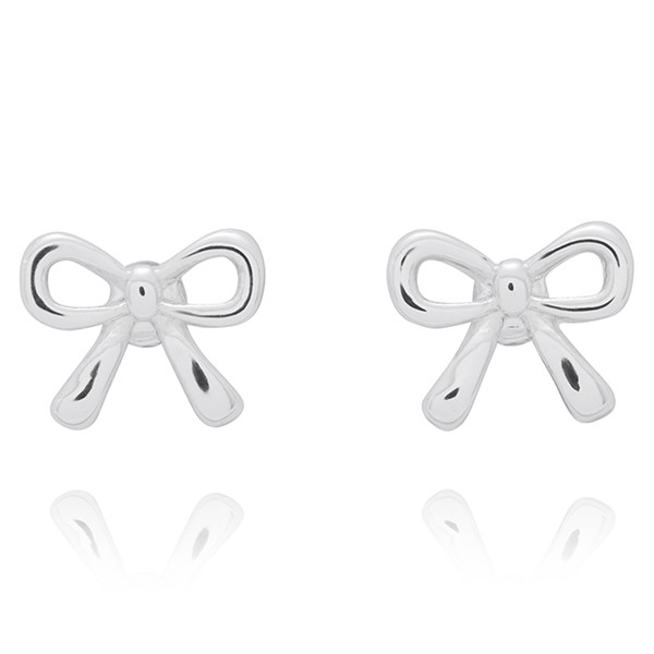3 Pairs Silver Plated Earrings Bow Heart Cubic - Image 3