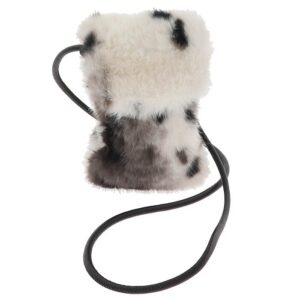 Two Tone Faux Fur Crossbody Bag Black Grey