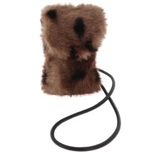 Two Tone Faux Fur Crossbody Bag Brown Tan