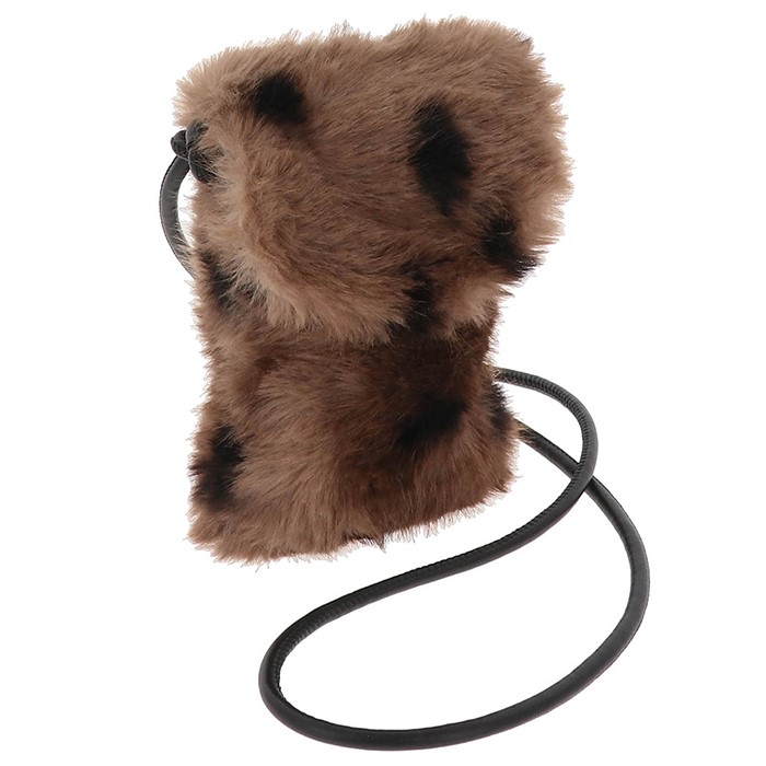Two Tone Faux Fur Crossbody Bag Brown Tan - Image 2