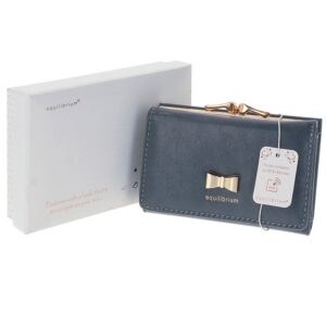 Glam Bow Clasp Purse Small Blue