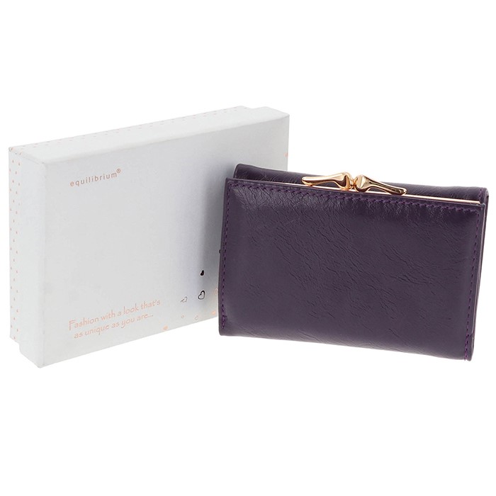 Glam Bow Clasp Purse Small Purple - Image 3