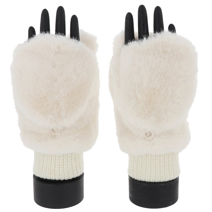 Faux Fur Folding Fingers Gloves - Image 2