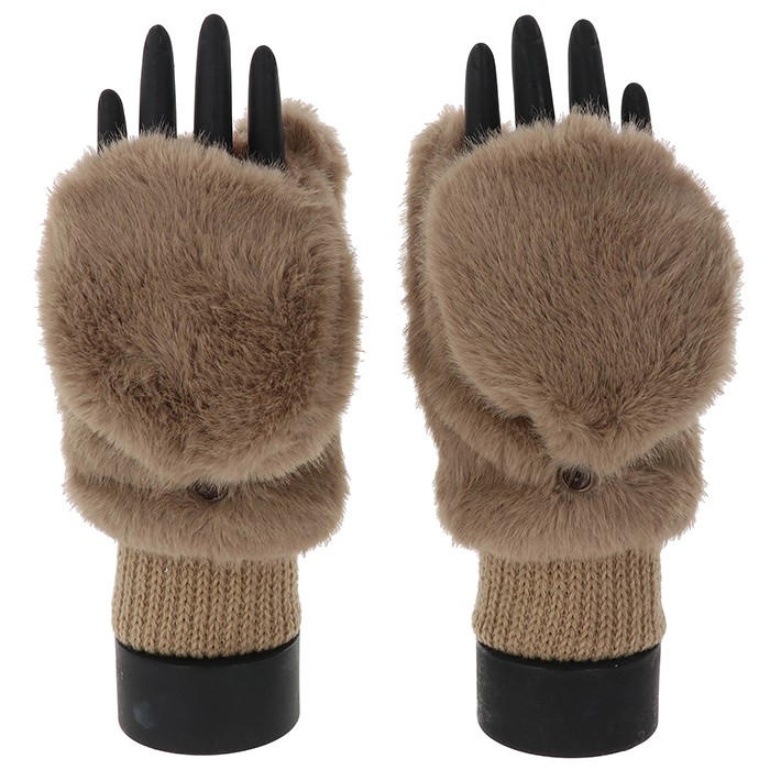 Faux Fur Folding Fingers Gloves - Image 4