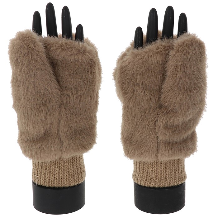 Faux Fur Folding Fingers Gloves - Image 5