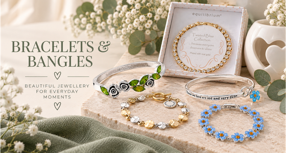 Bracelets and bangles collection featuring elegant floral, gemstone and charm designs
